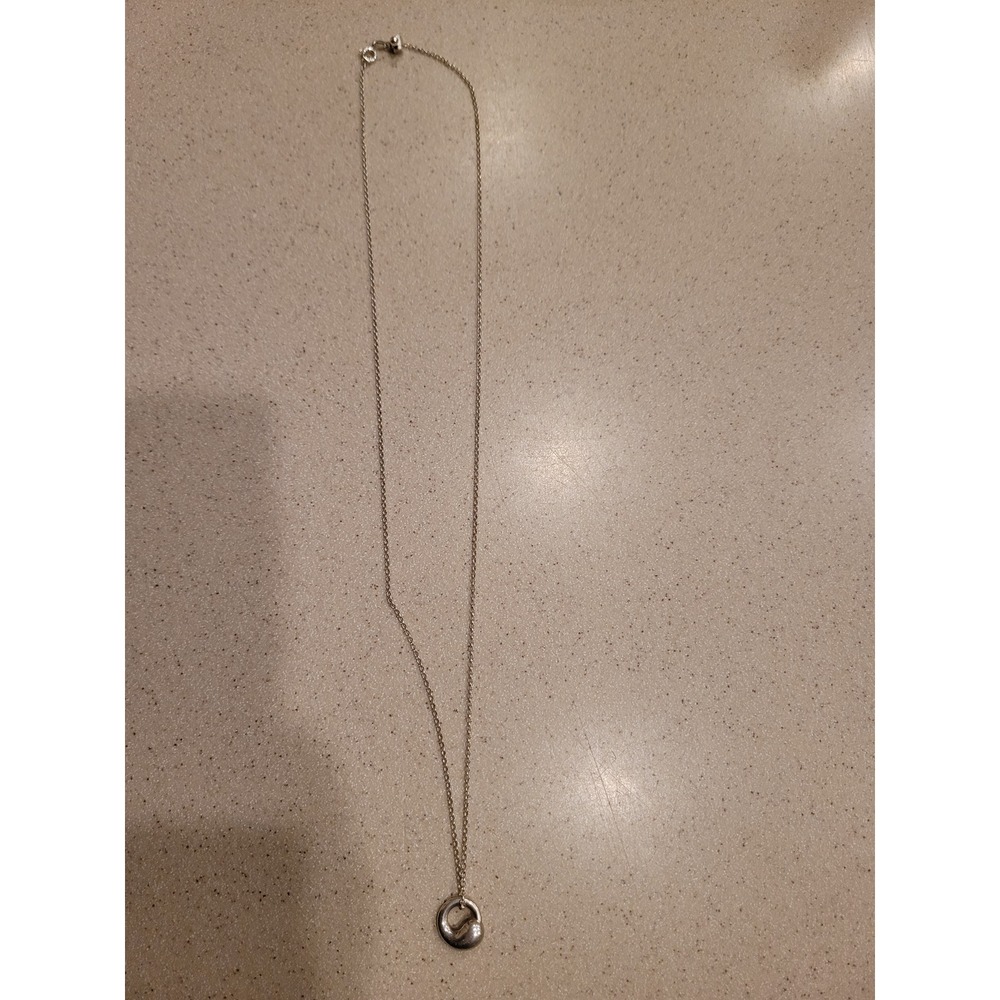 Tiffany & Co Elsa Peretti Eternal Circle Necklace Sterling Silver 925 16 Inch
